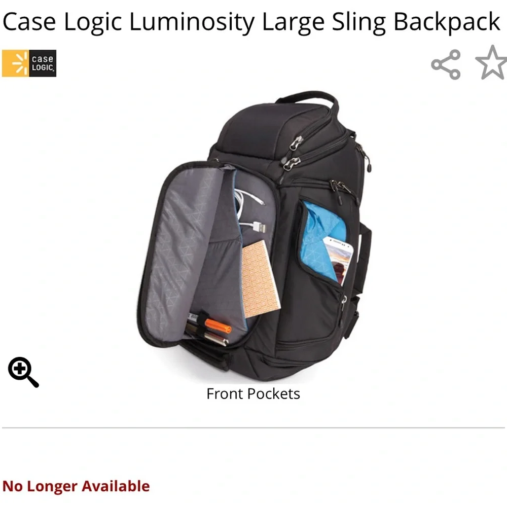 Case Logic Black Sling Backpack